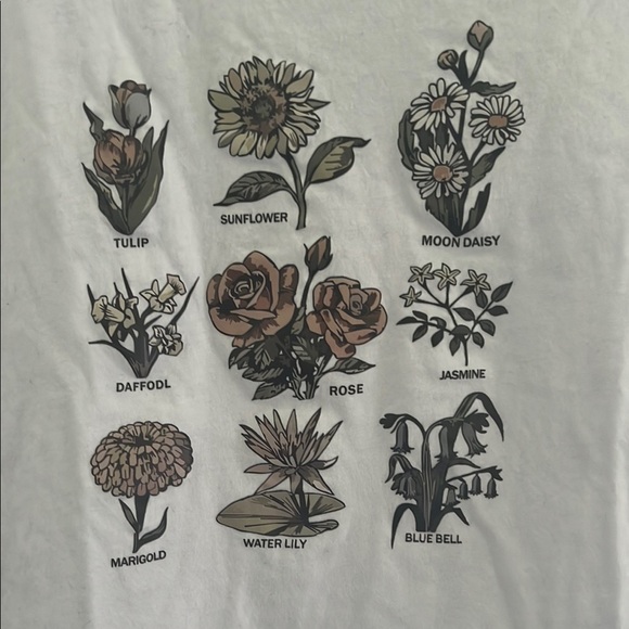 White T-Shirt with Floral Graphic - Picture 2 of 2